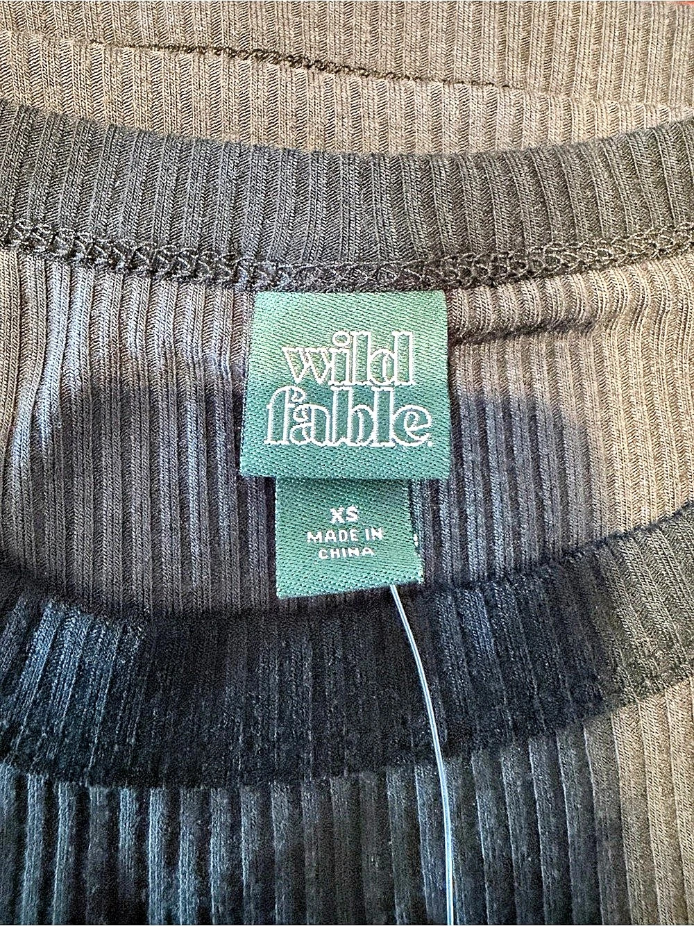 Wild Fable Ribbed Ringer Crop Tee Gray XS - Picture 3 of 5